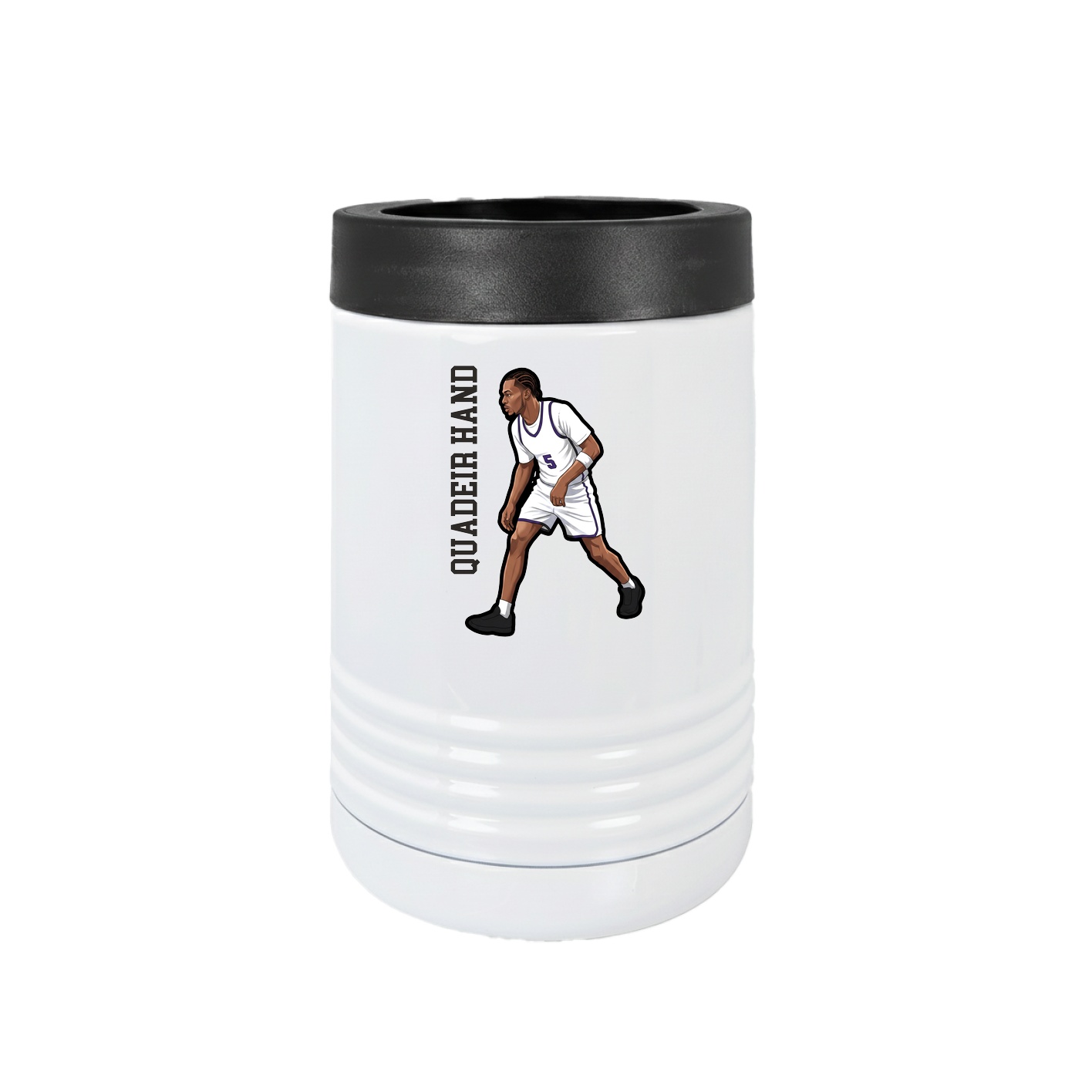 Beverage Holder — Name Vertical in White