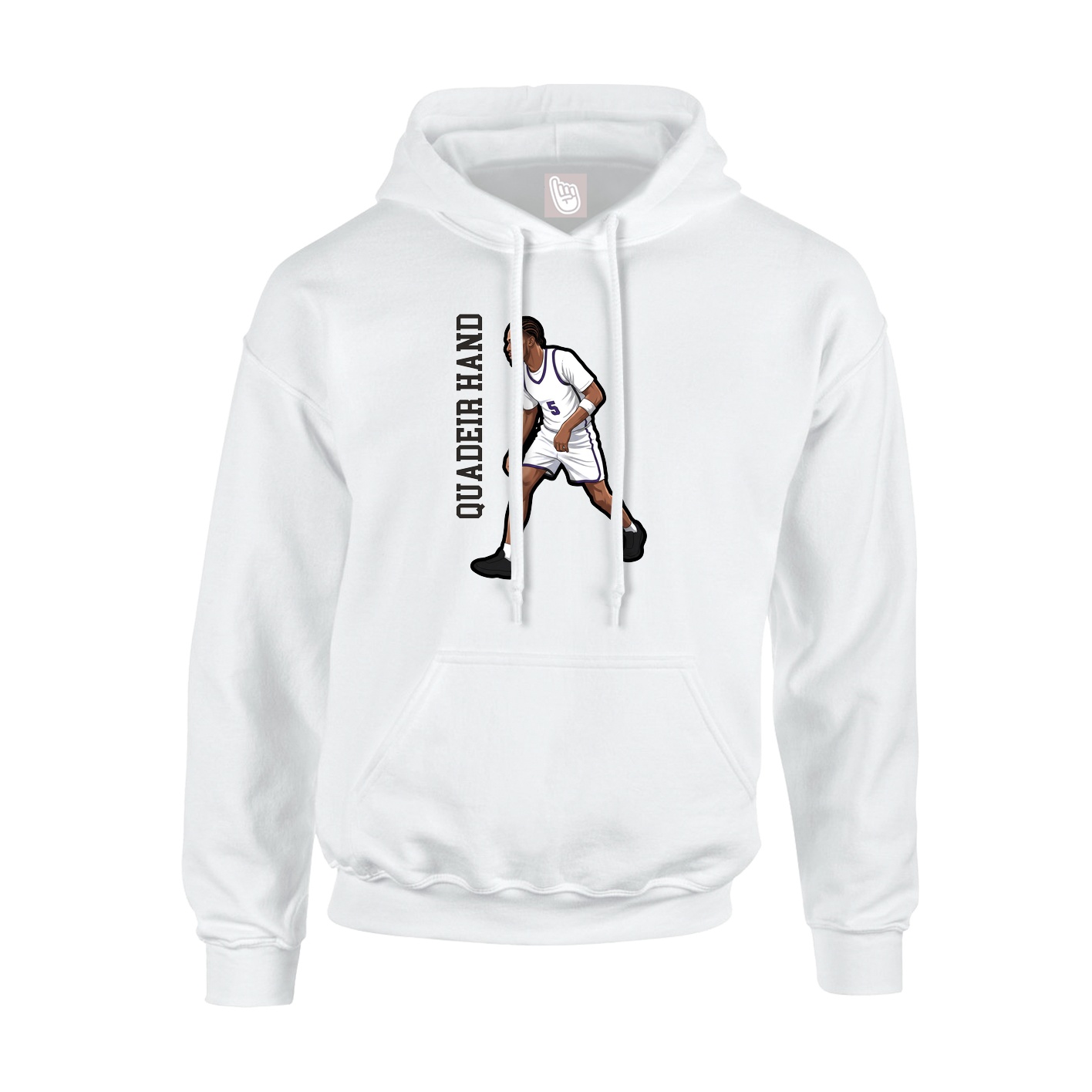 Hoodie — Name Vertical in White
