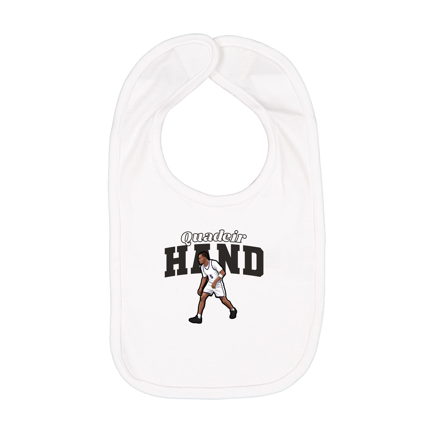 Infant Bib — Name Arch in White