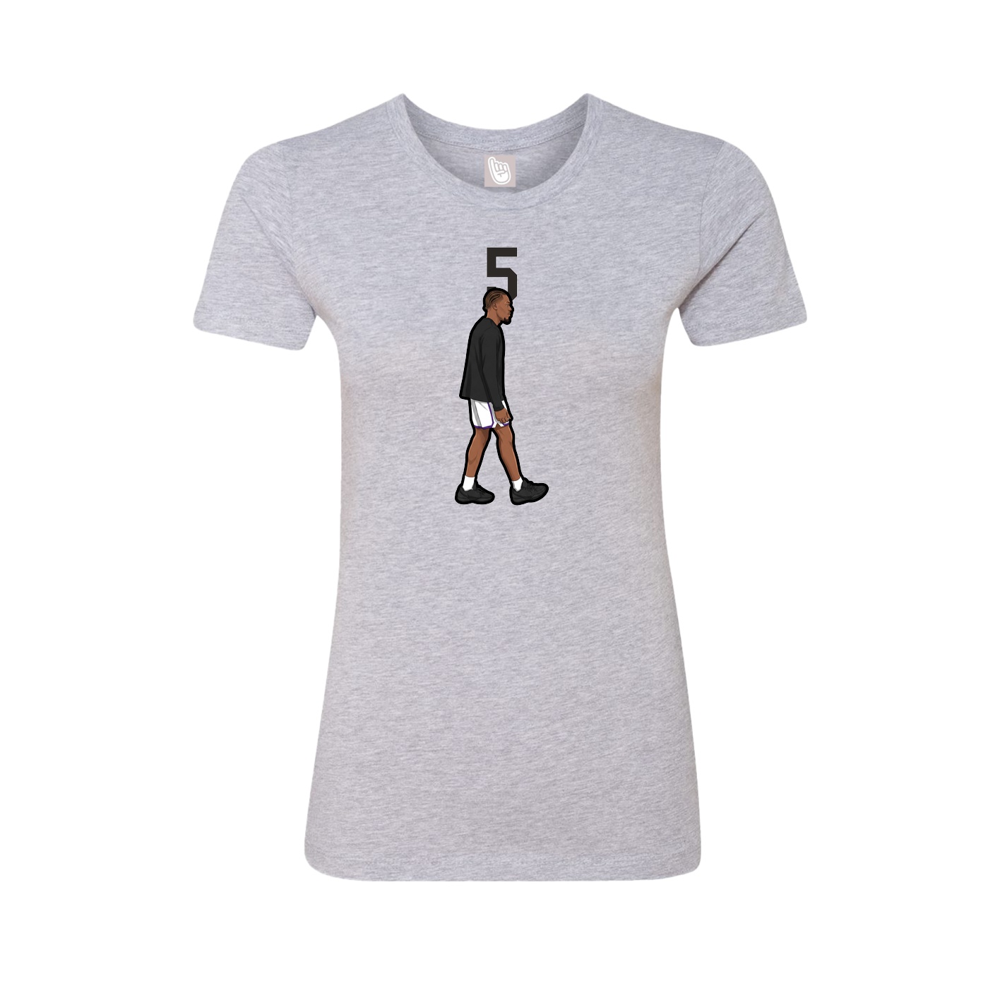 Fitted Women's Tee — Number Top in Grey