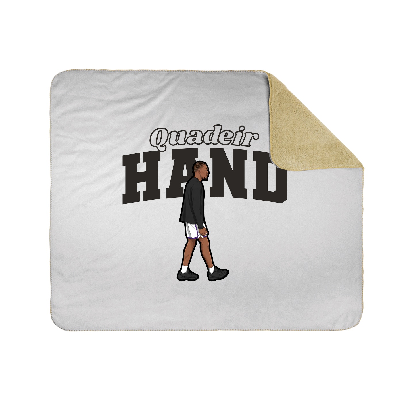 Throw Blanket — Name Arch in White