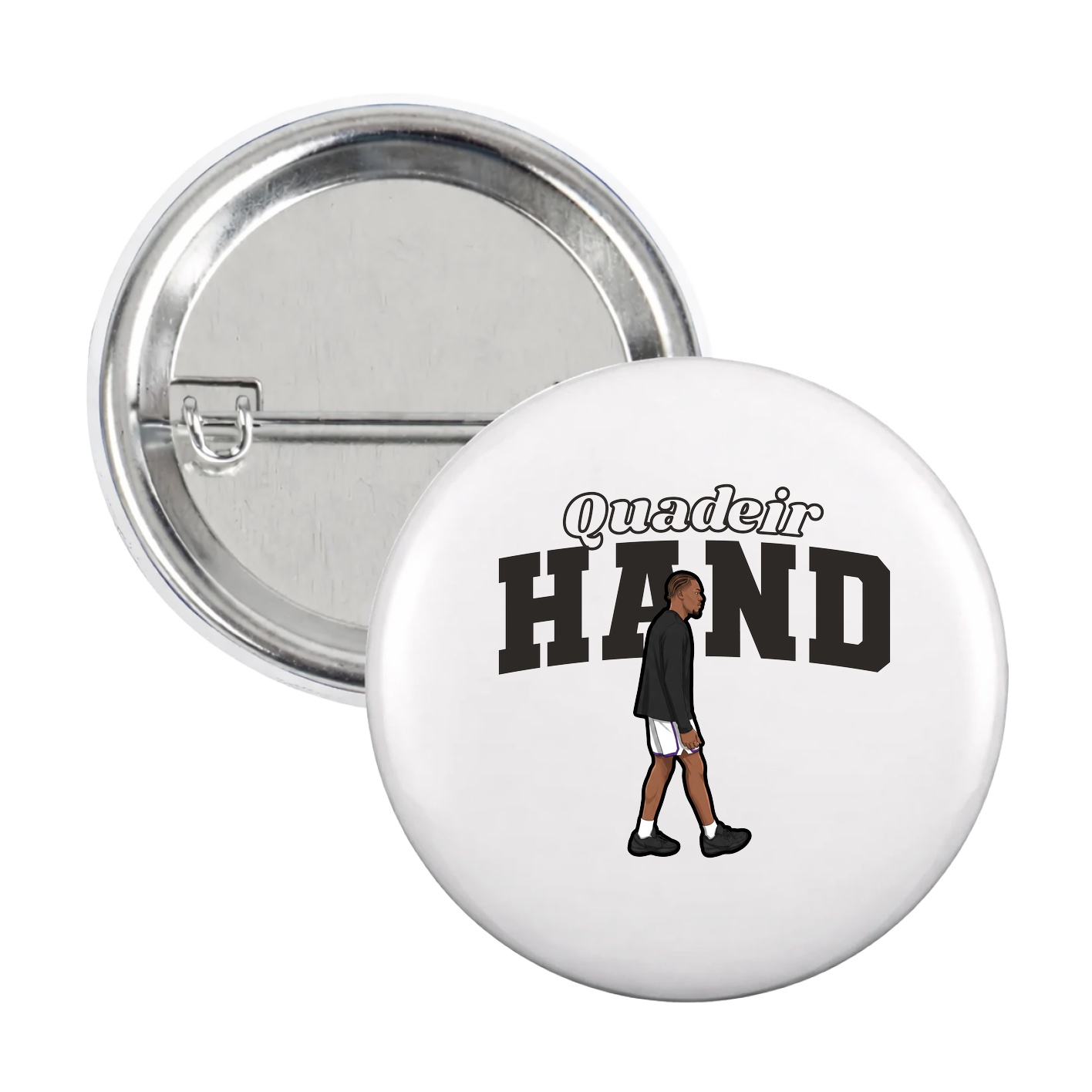 Game Day Button — Name Arch in White