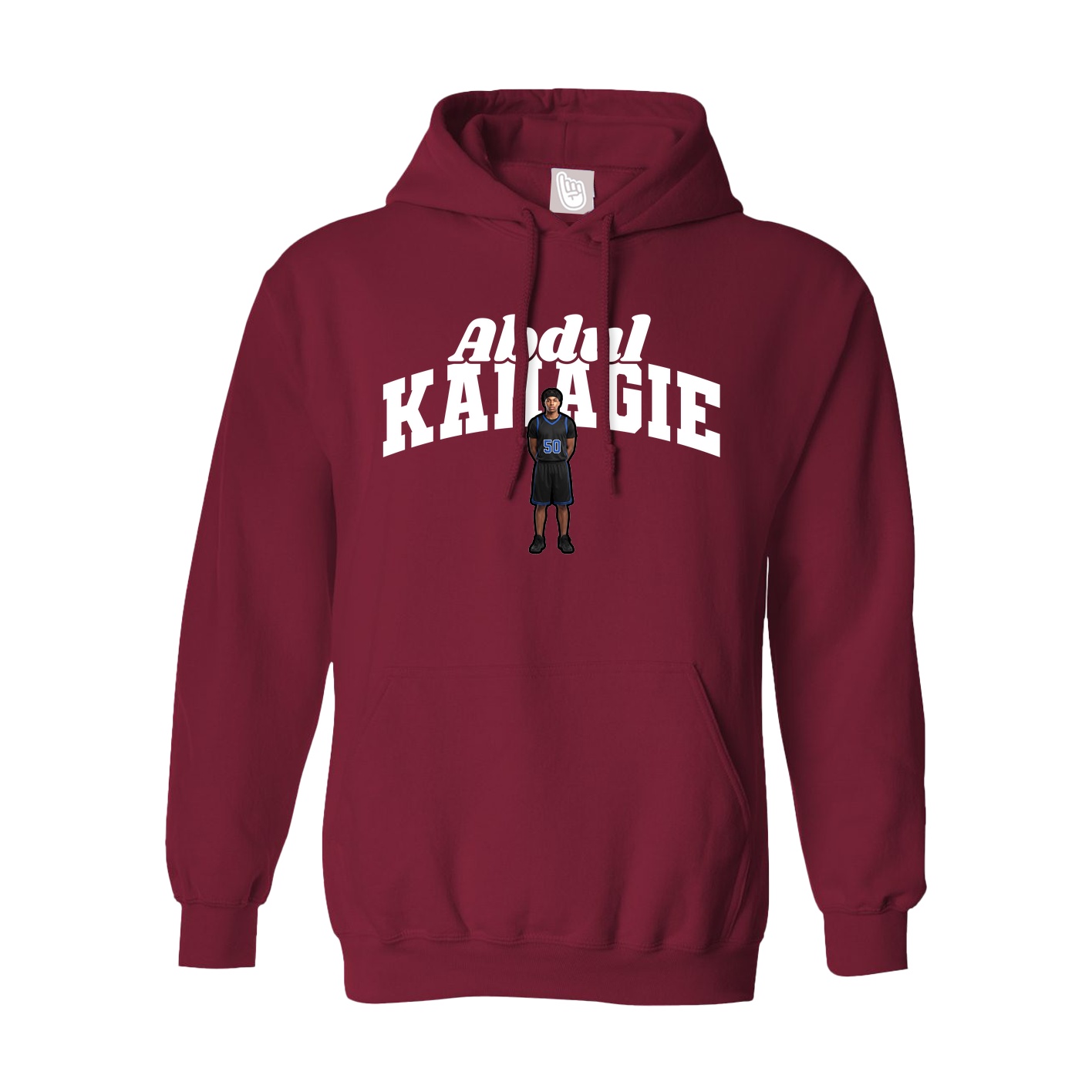 Hoodie — Signature Arch in Cardinal