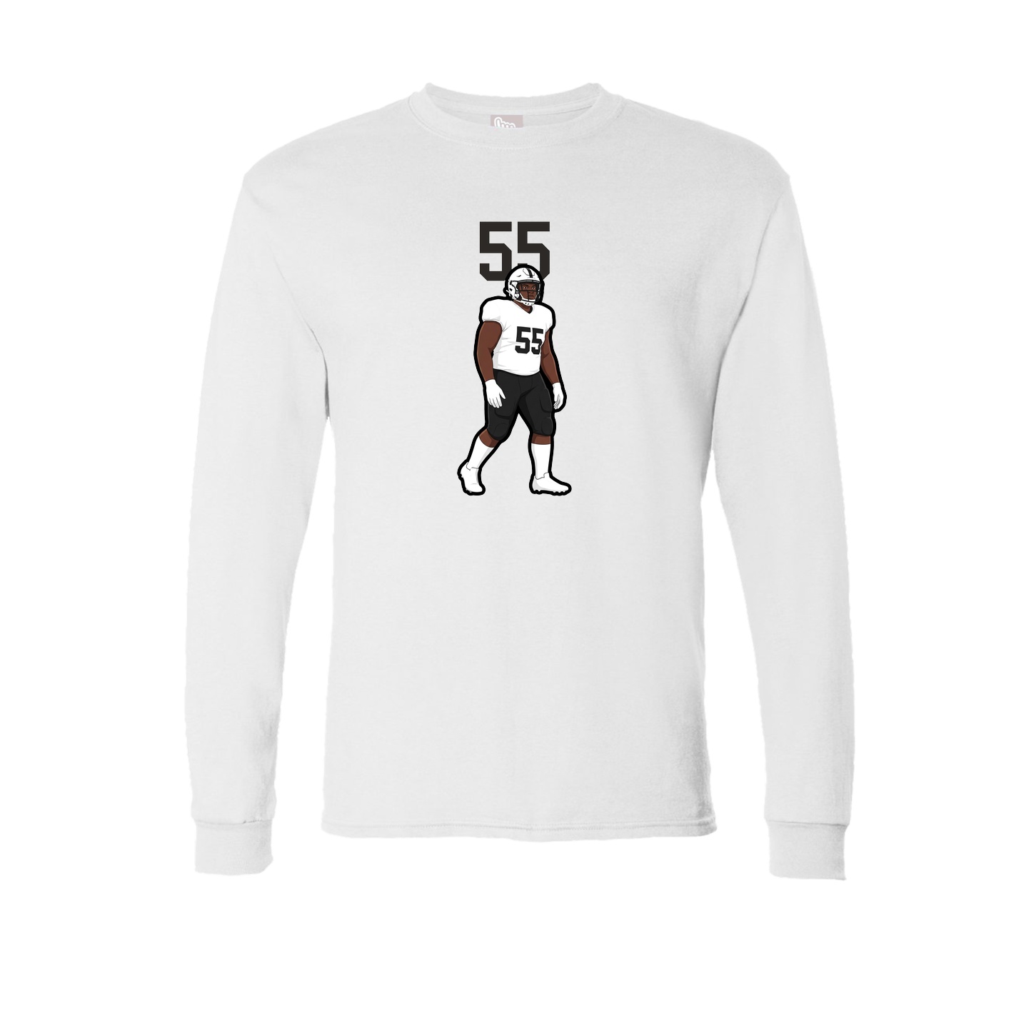 Long Sleeve Tee — Number Top in White