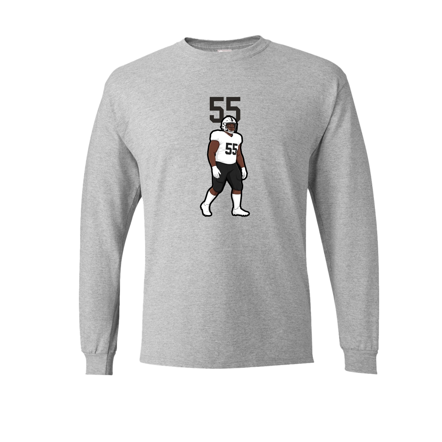Long Sleeve Tee — Number Top in Grey