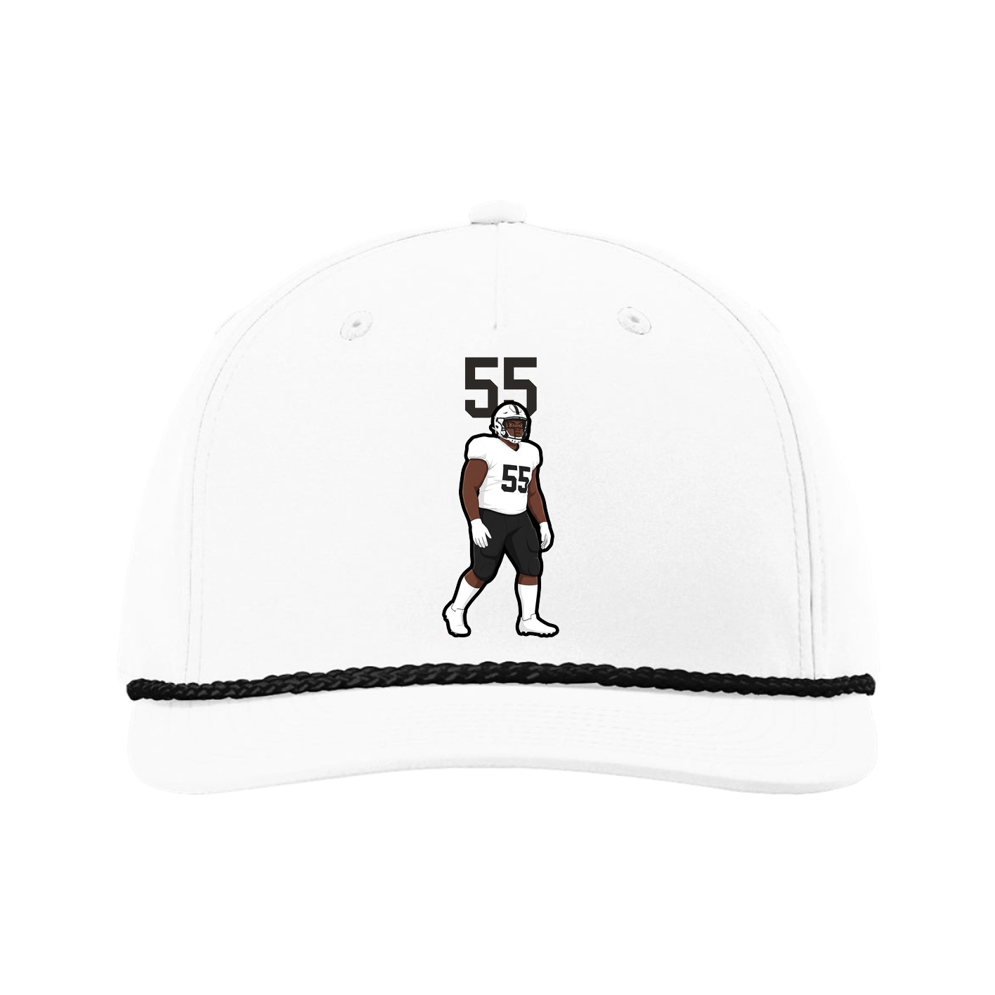 Five-Panel Classic Rope Cap — Number Top in White