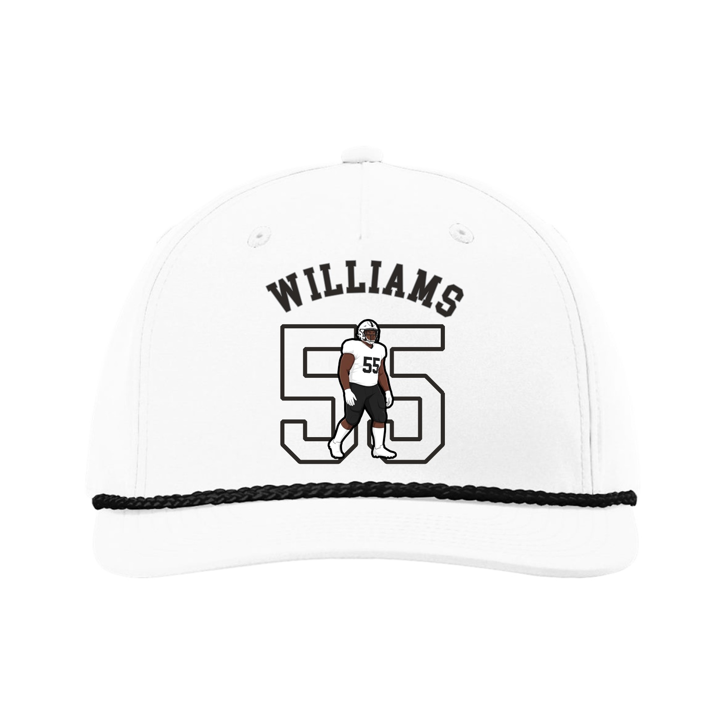 Five-Panel Classic Rope Cap — Shirsey Arch in White