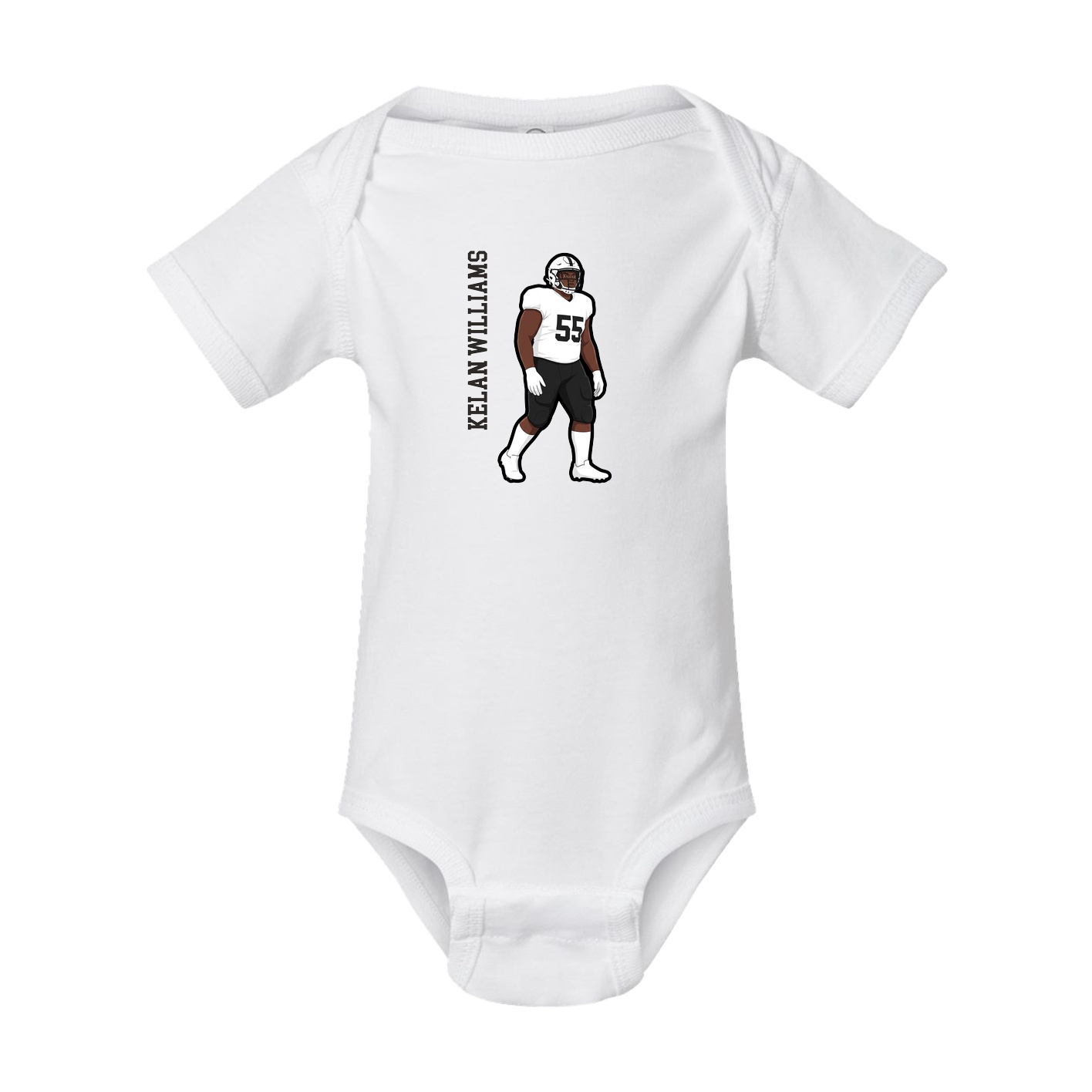 Baby Onesie — Name Vertical in White