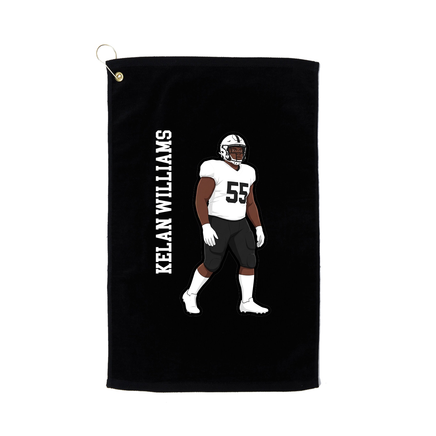 Golf Towel — Name Vertical in Black