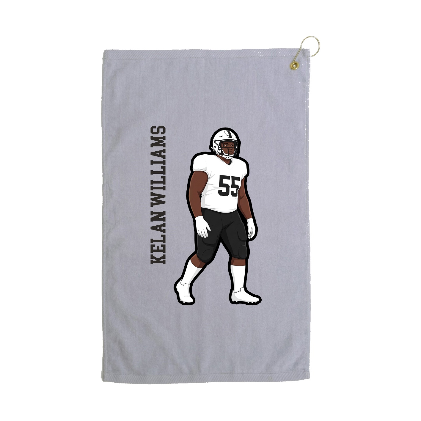 Golf Towel — Name Vertical in Grey