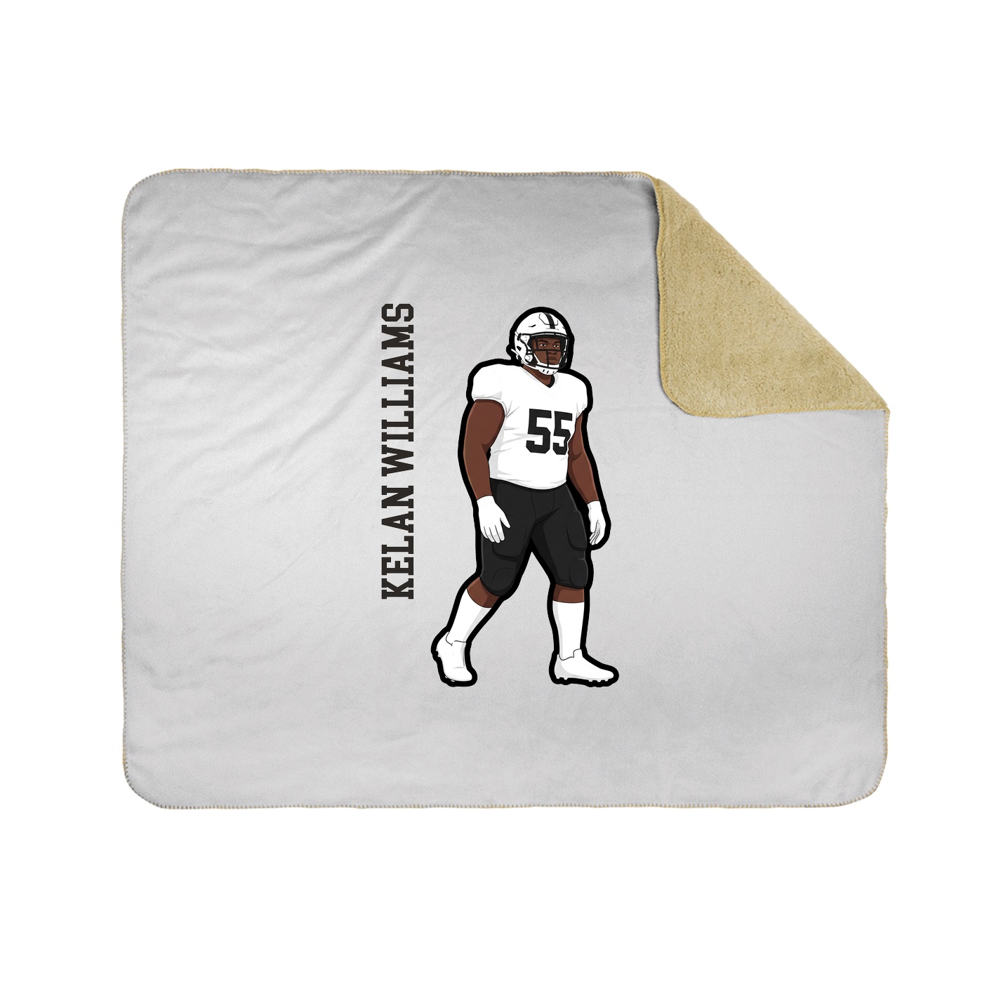 Throw Blanket — Name Vertical in White