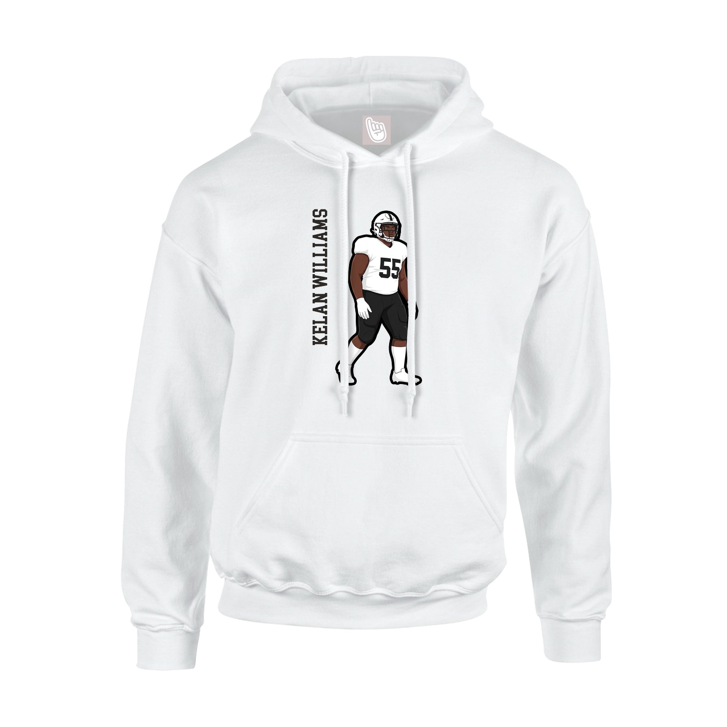 Youth Hoodie — Name Vertical in White