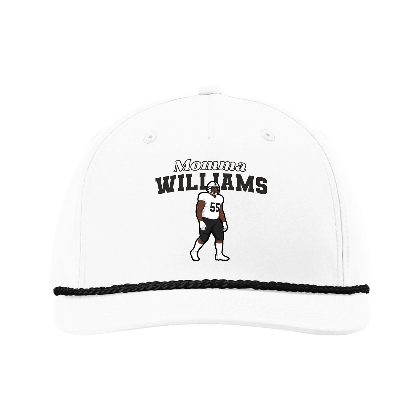 Five-Panel Classic Rope Cap — Mothers Day Block in White