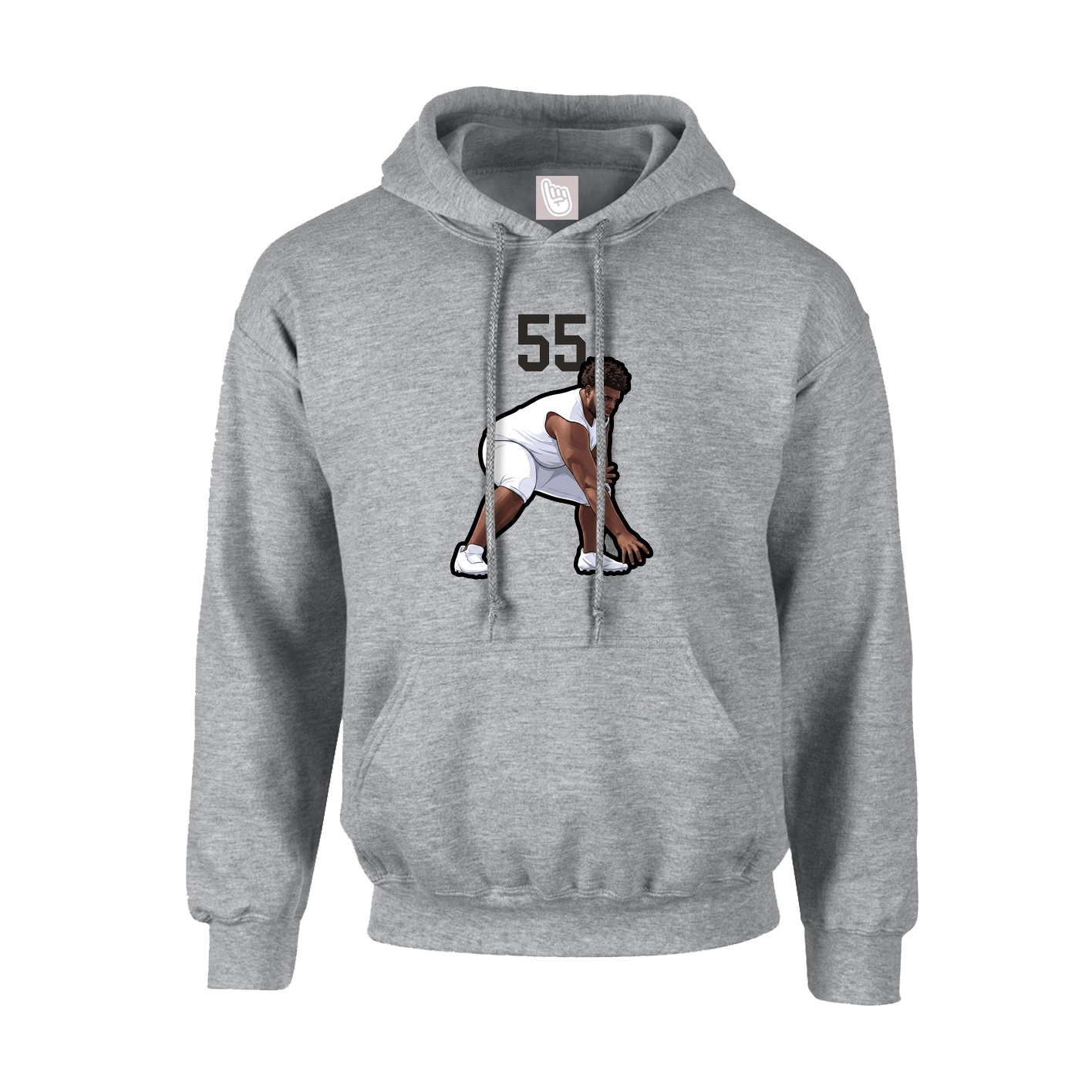 Youth Hoodie — Number Top in Grey