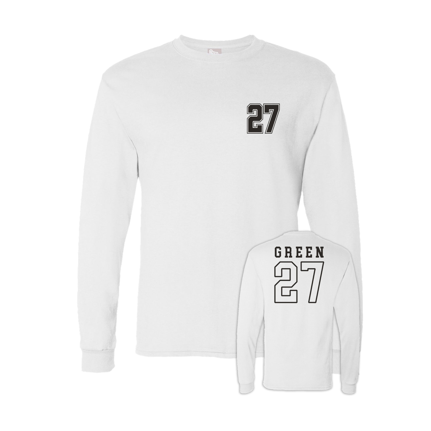 Long Sleeve Tee — Chest Back in White