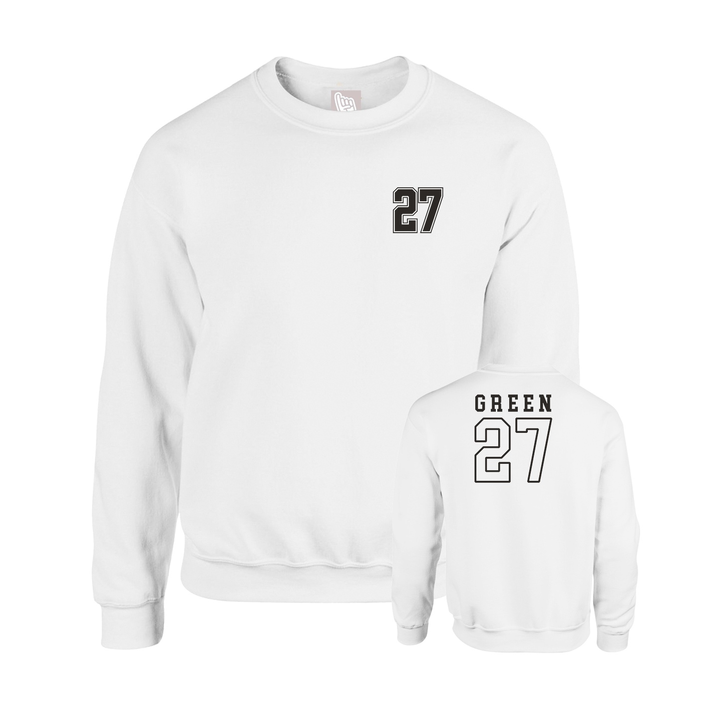 Fleece Crew — Chest Back in White