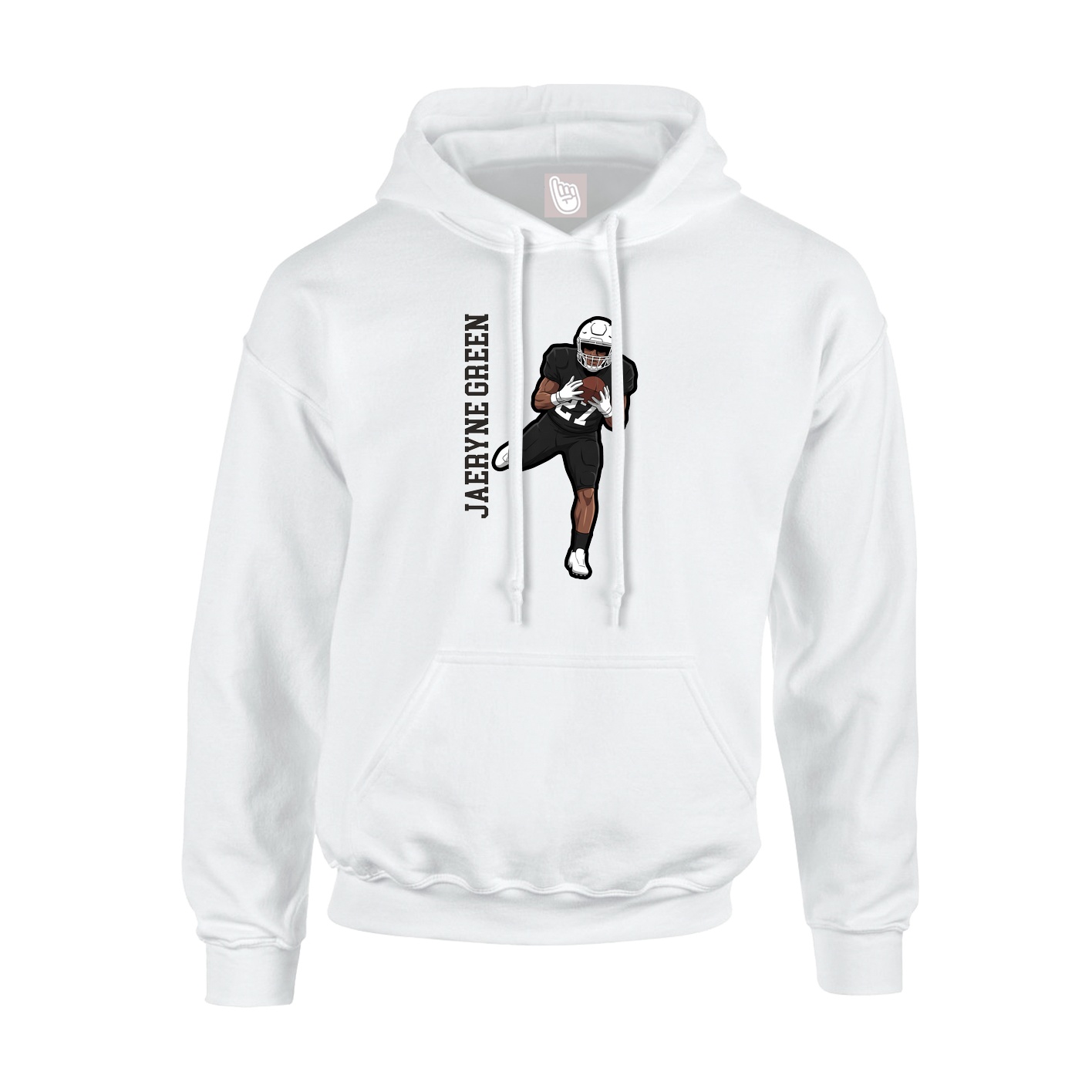 Hoodie — Name Vertical in White