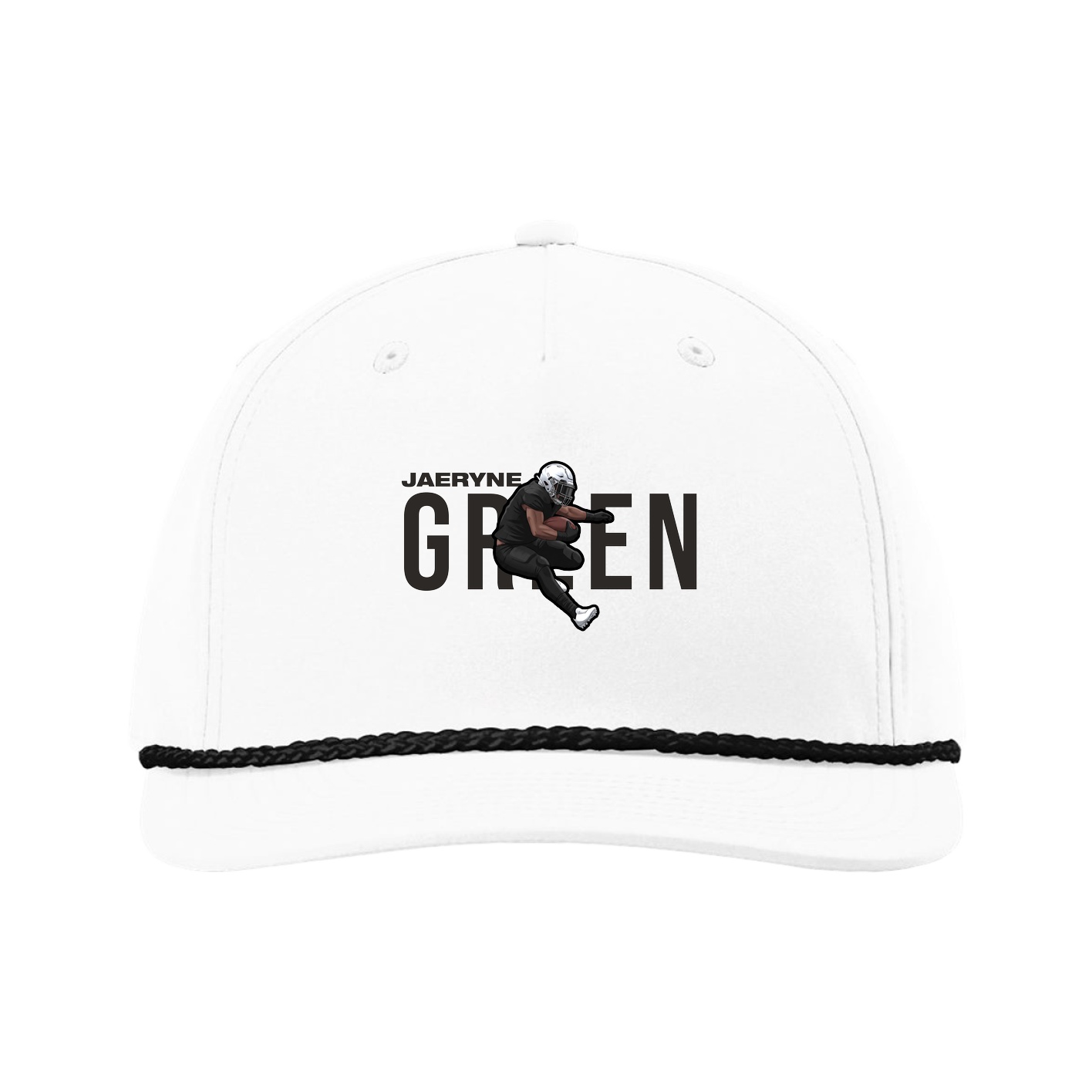 Five-Panel Classic Rope Cap — Player Name in White