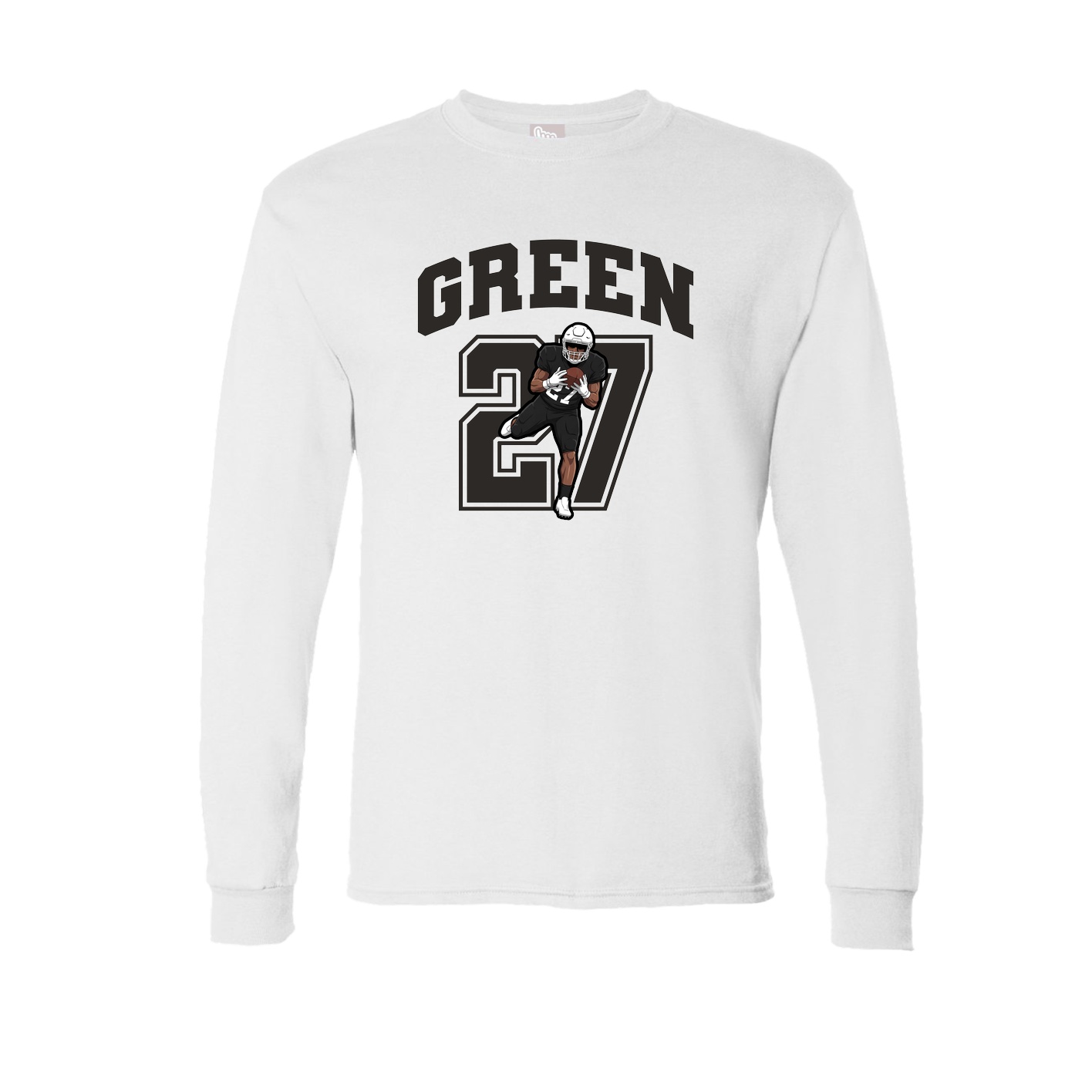Long Sleeve Tee — Number in White