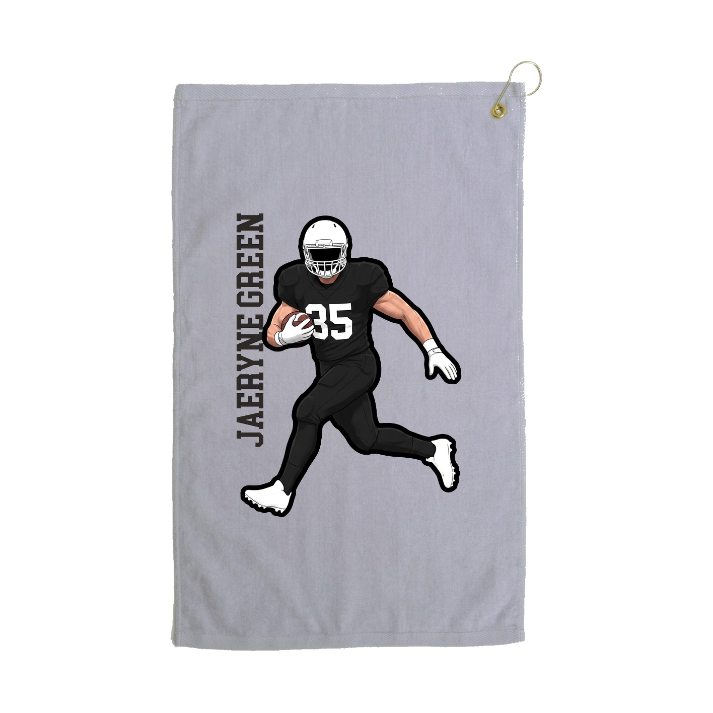 Golf Towel — Name Vertical in Grey