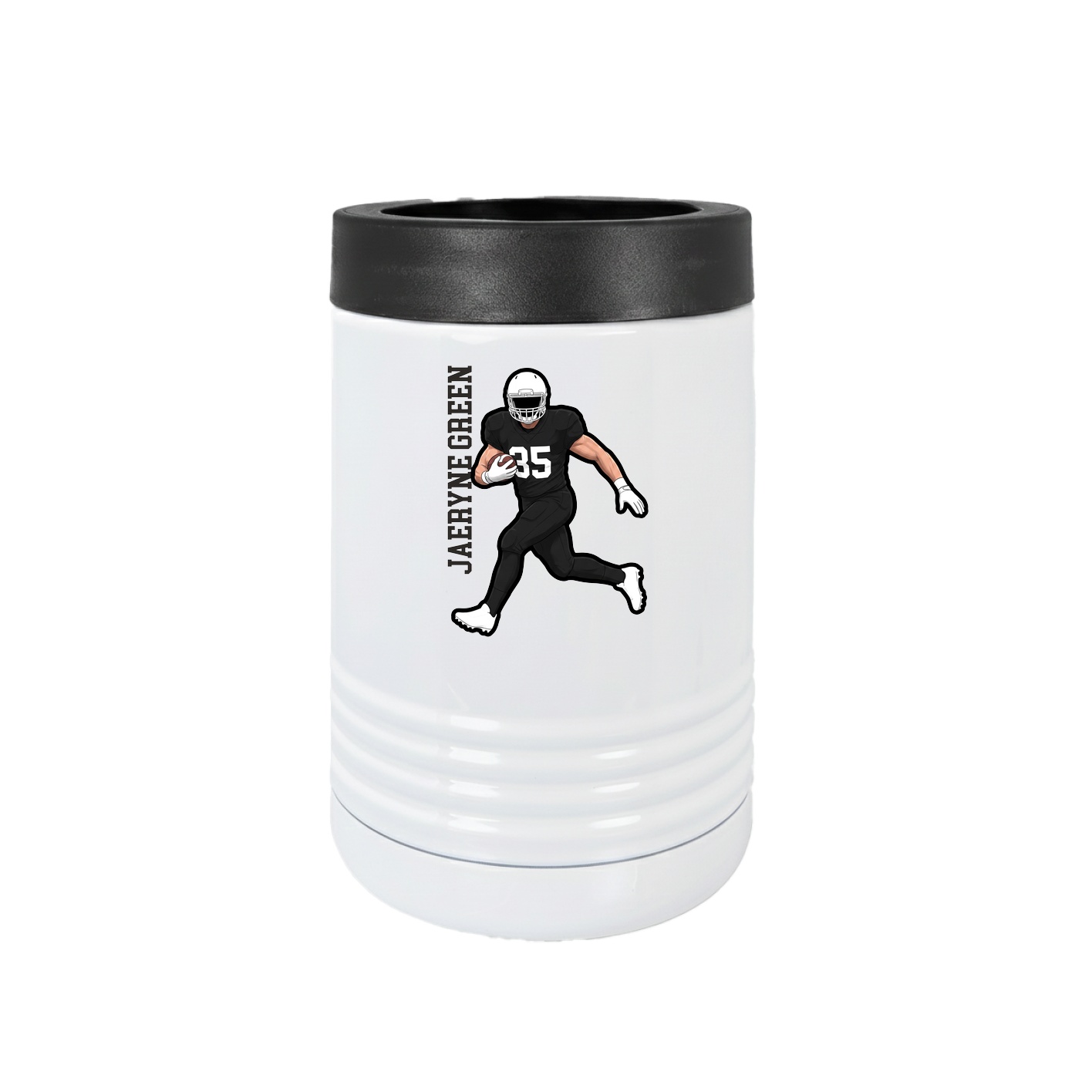 Beverage Holder — Name Vertical in White