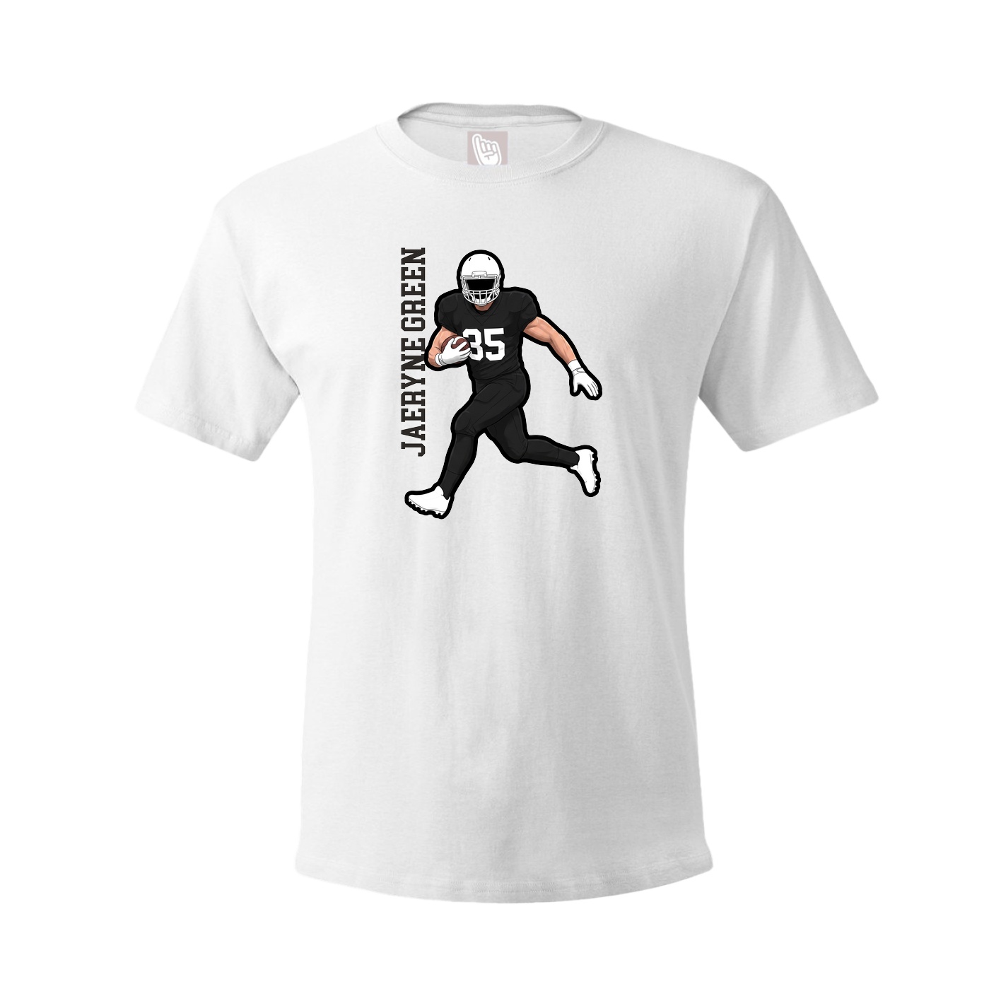 Youth Tee — Name Vertical in White