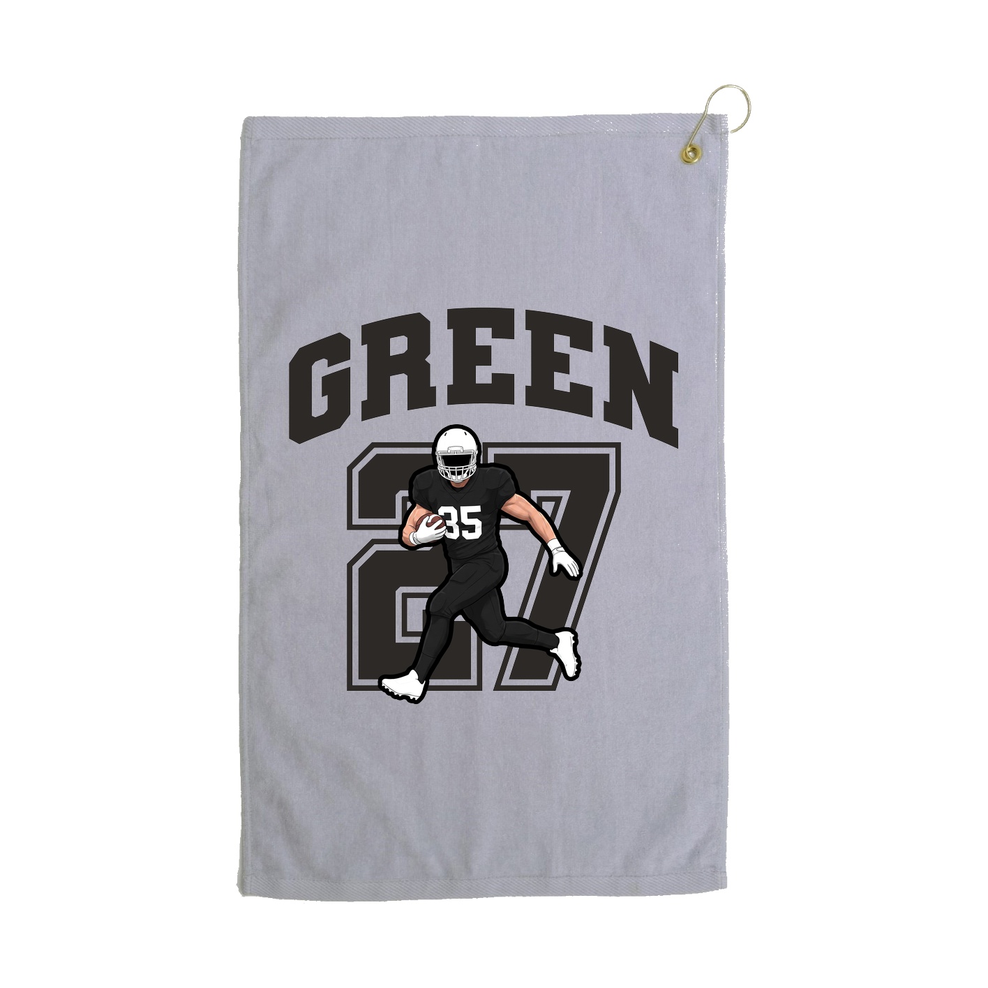 Golf Towel — Number in Grey