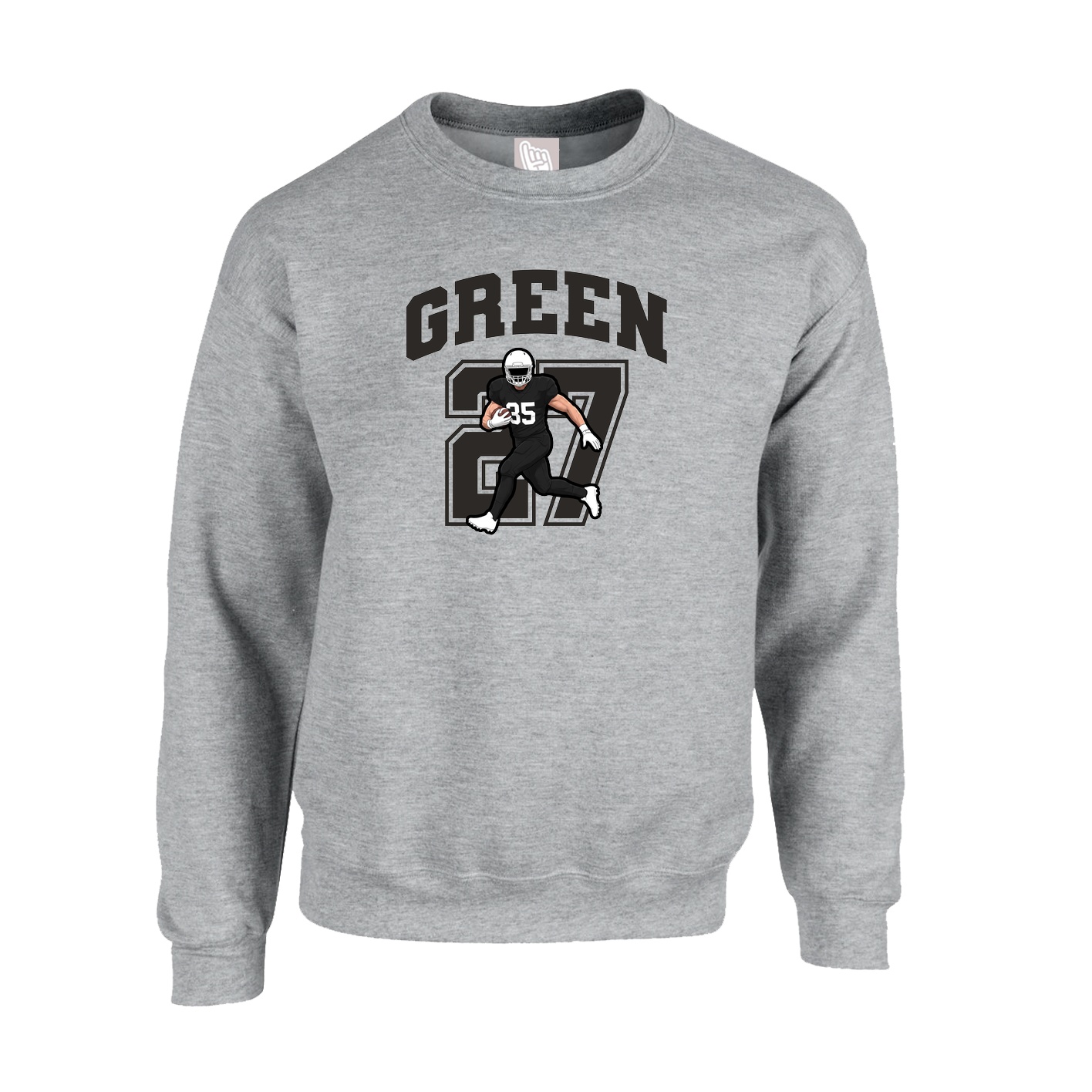 Fleece Crew — Number in Grey