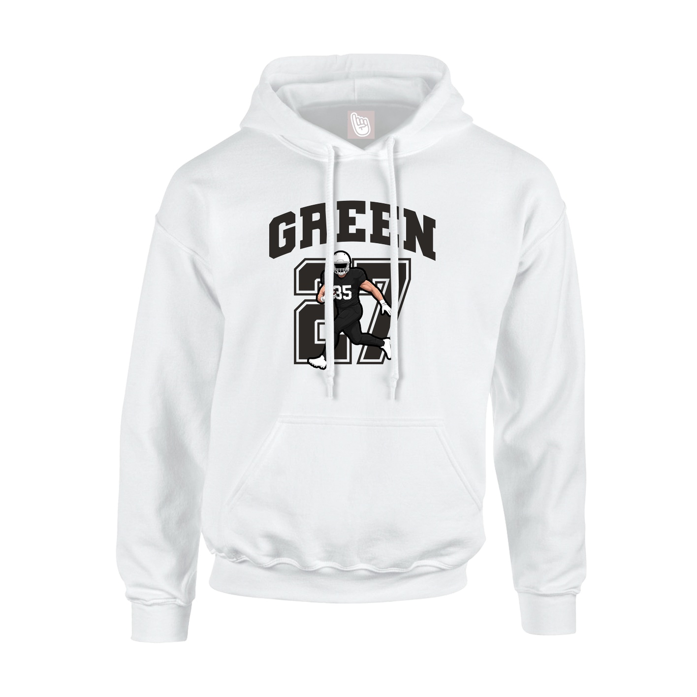 Youth Hoodie — Number in White