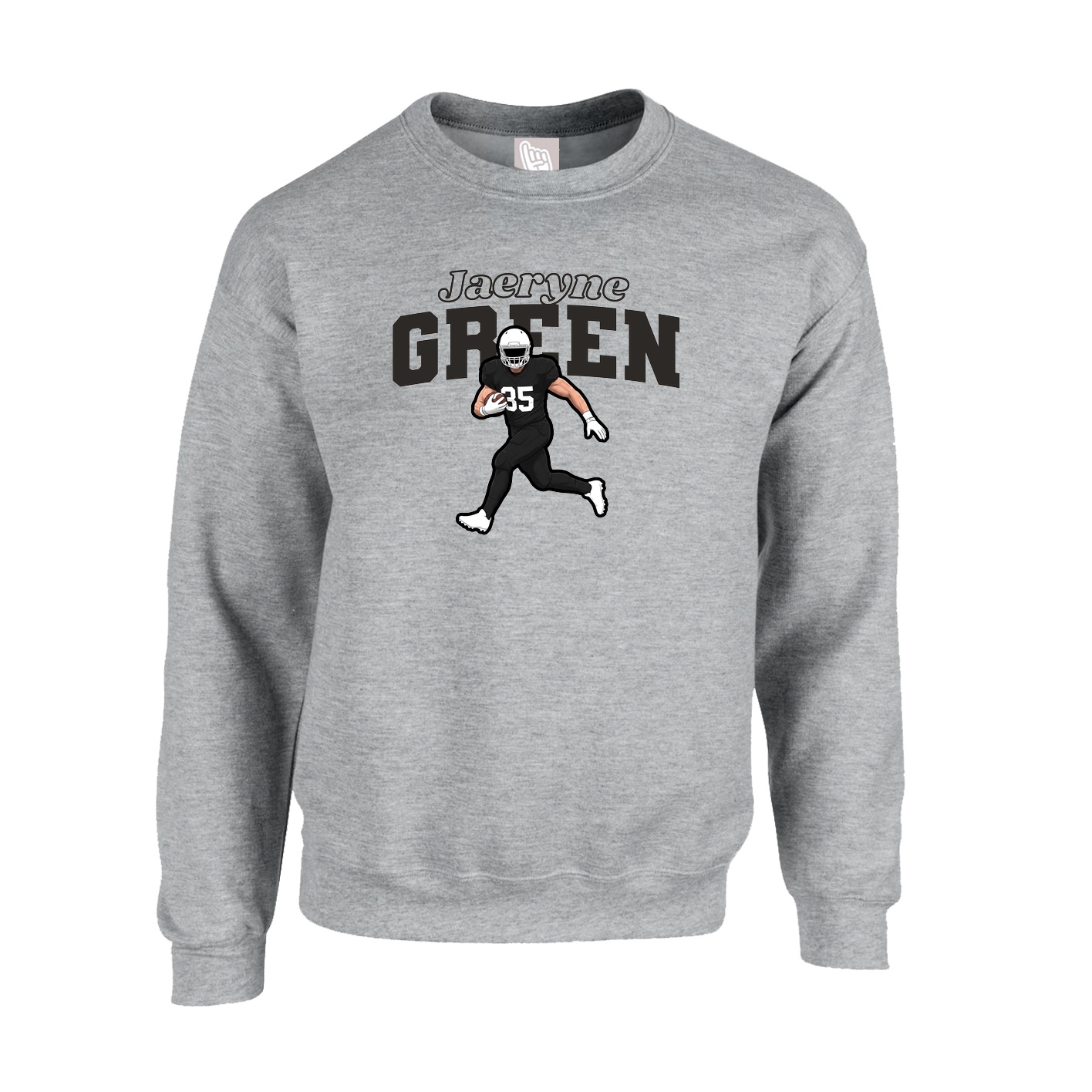 Fleece Crew — Name Arch in Grey