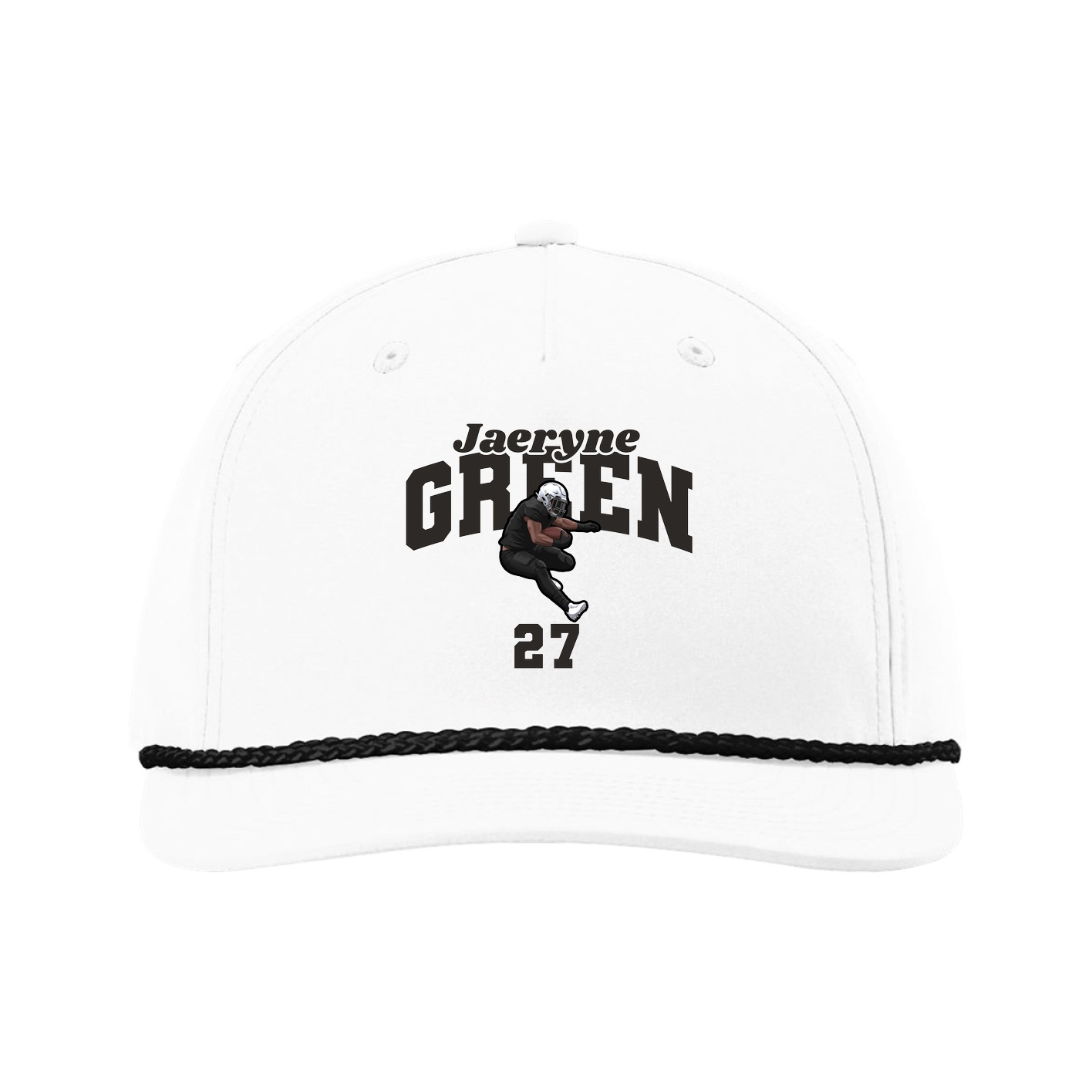 Five-Panel Classic Rope Cap — Signature Arch in White
