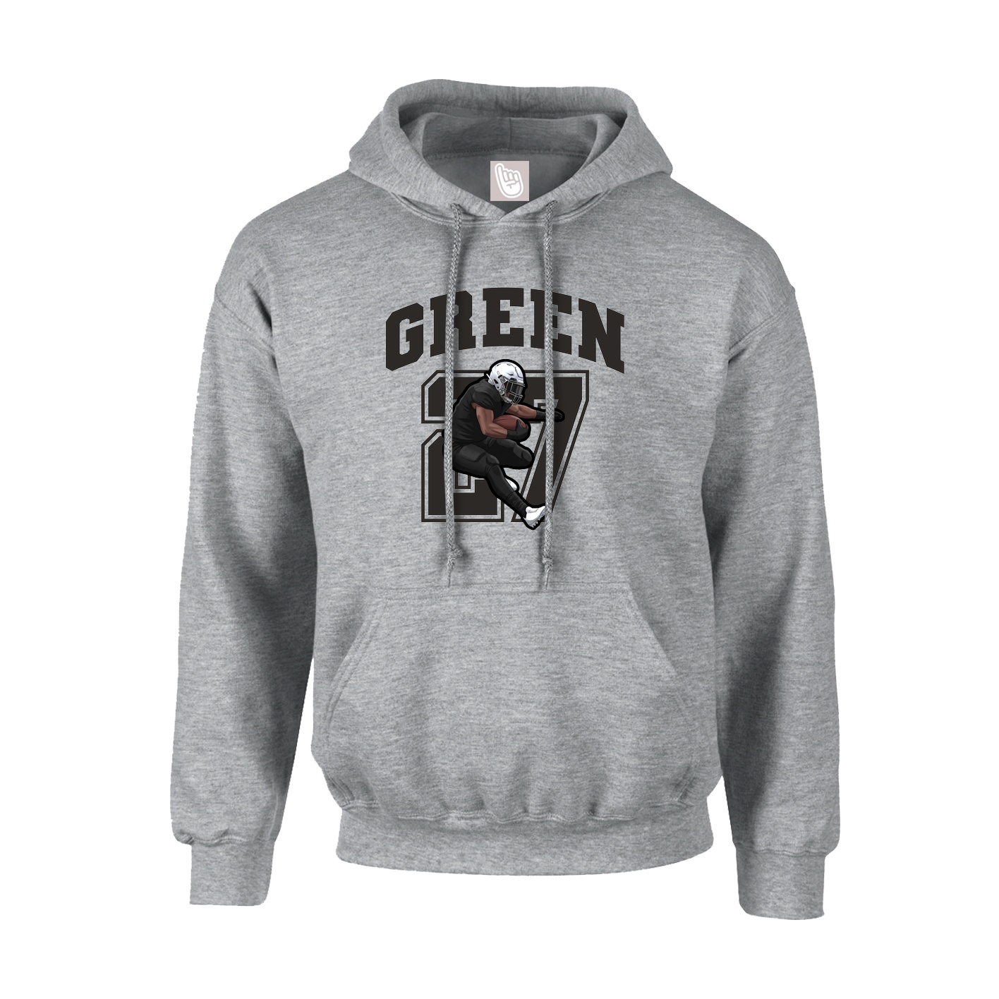 Hoodie — Number in Grey