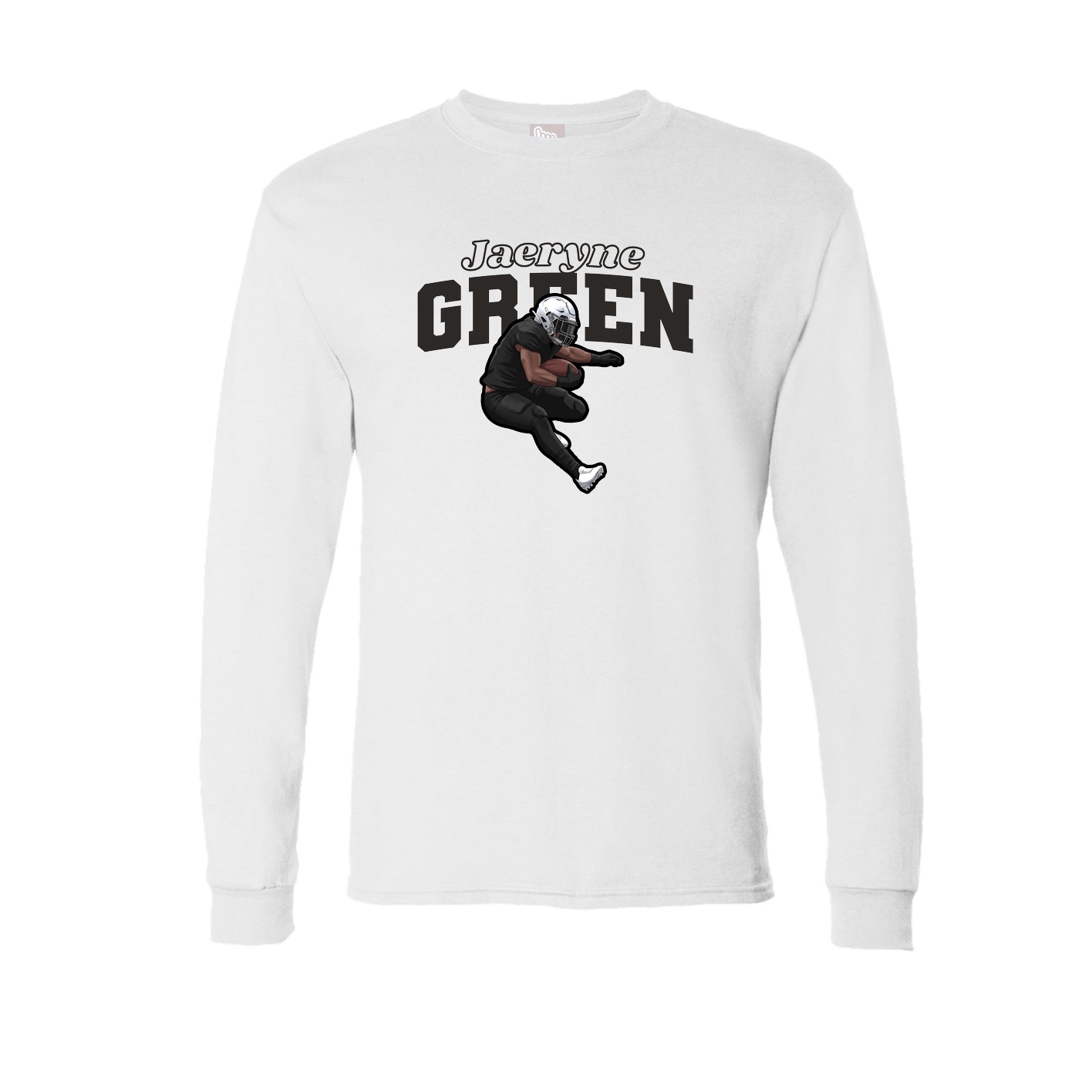 Long Sleeve Tee — Name Arch in White