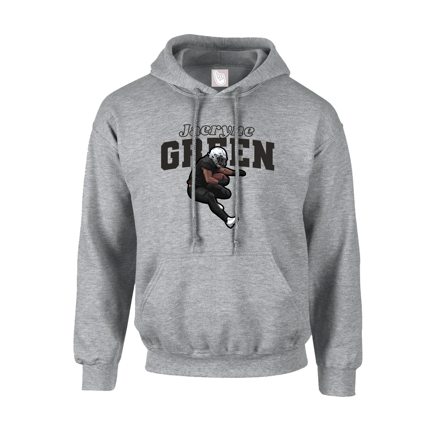 Hoodie — Name Arch in Grey