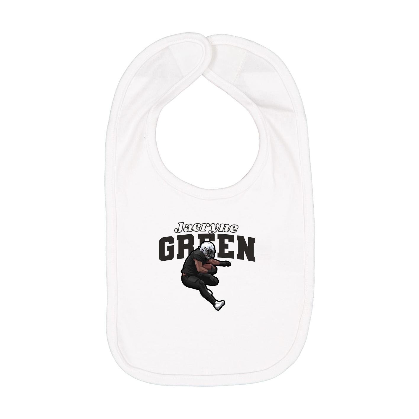 Infant Bib — Name Arch in White