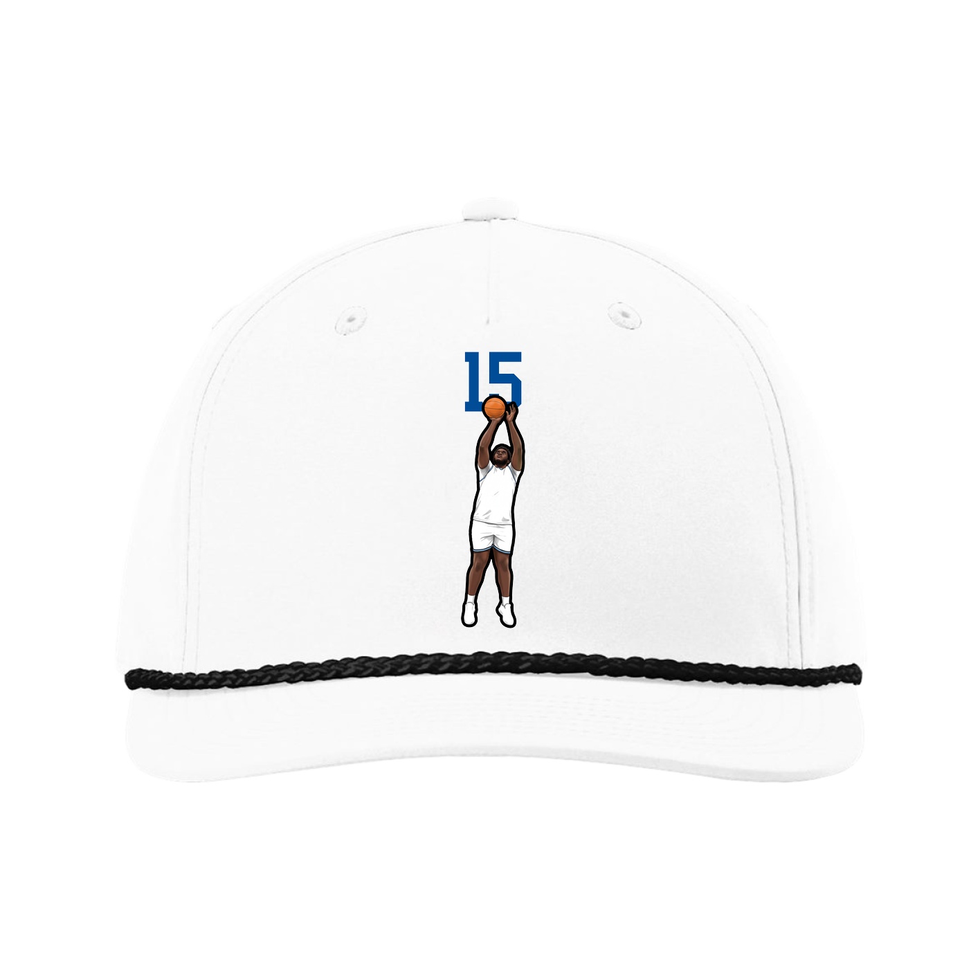 Five-Panel Classic Rope Cap — Number Top in White
