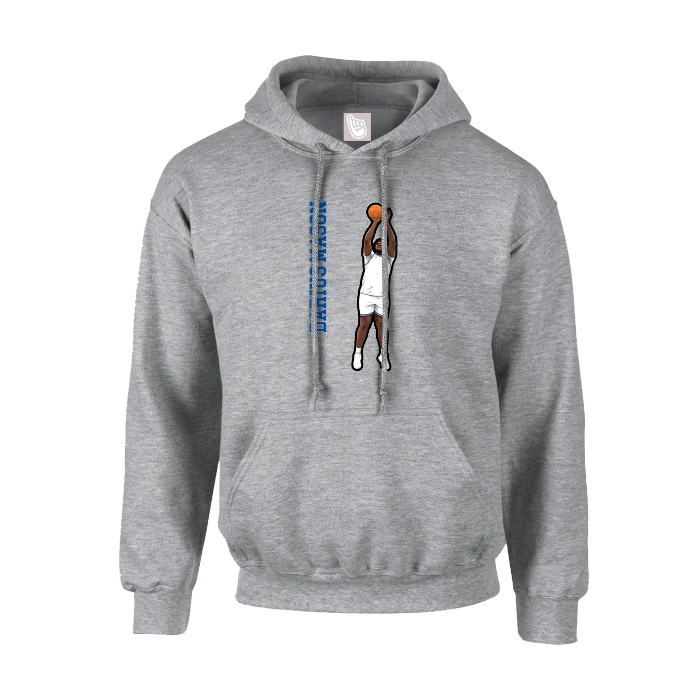 Hoodie — Name Vertical in Grey