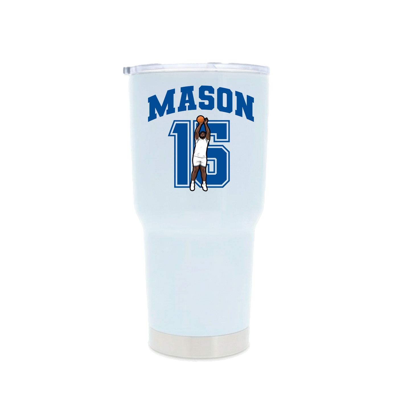 30oz Stainless Steel Tumbler — Number in White