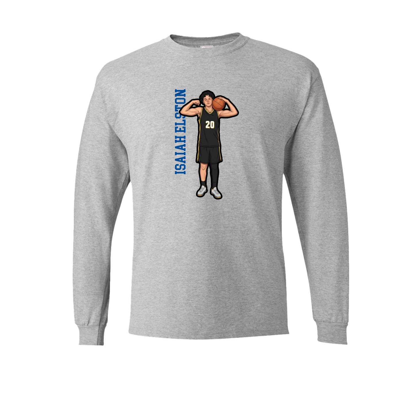 Long Sleeve Tee — Name Vertical in Grey