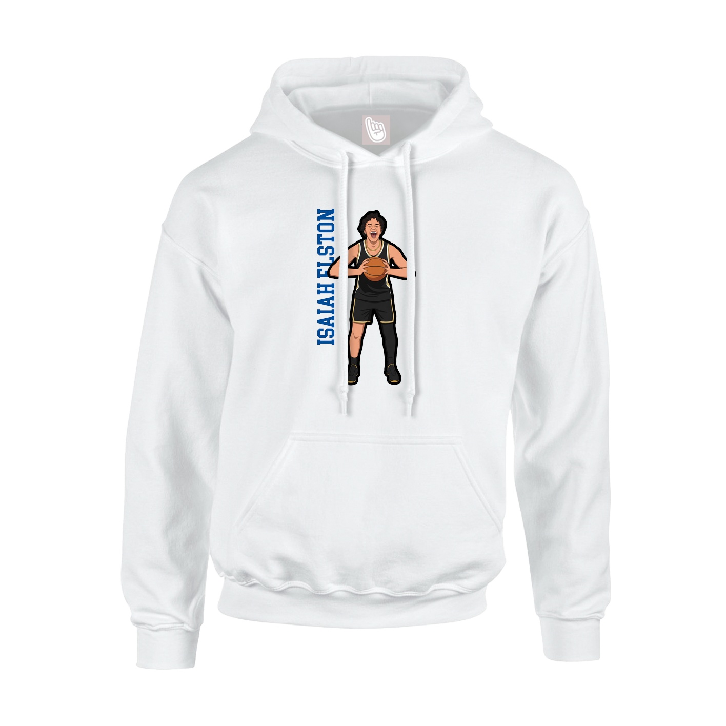 Youth Hoodie — Name Vertical in White