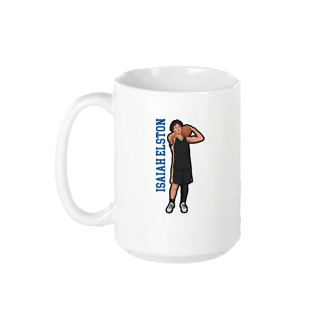 15oz Coffee Mug — Name Vertical in White