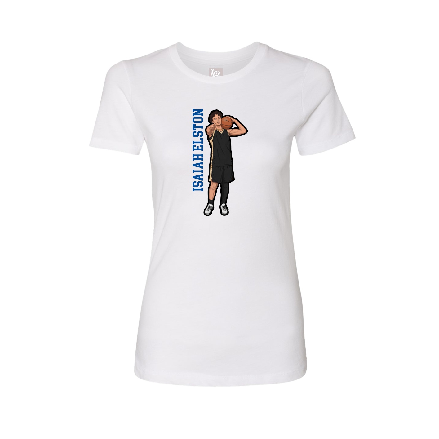 Fitted Women's Tee — Name Vertical in White