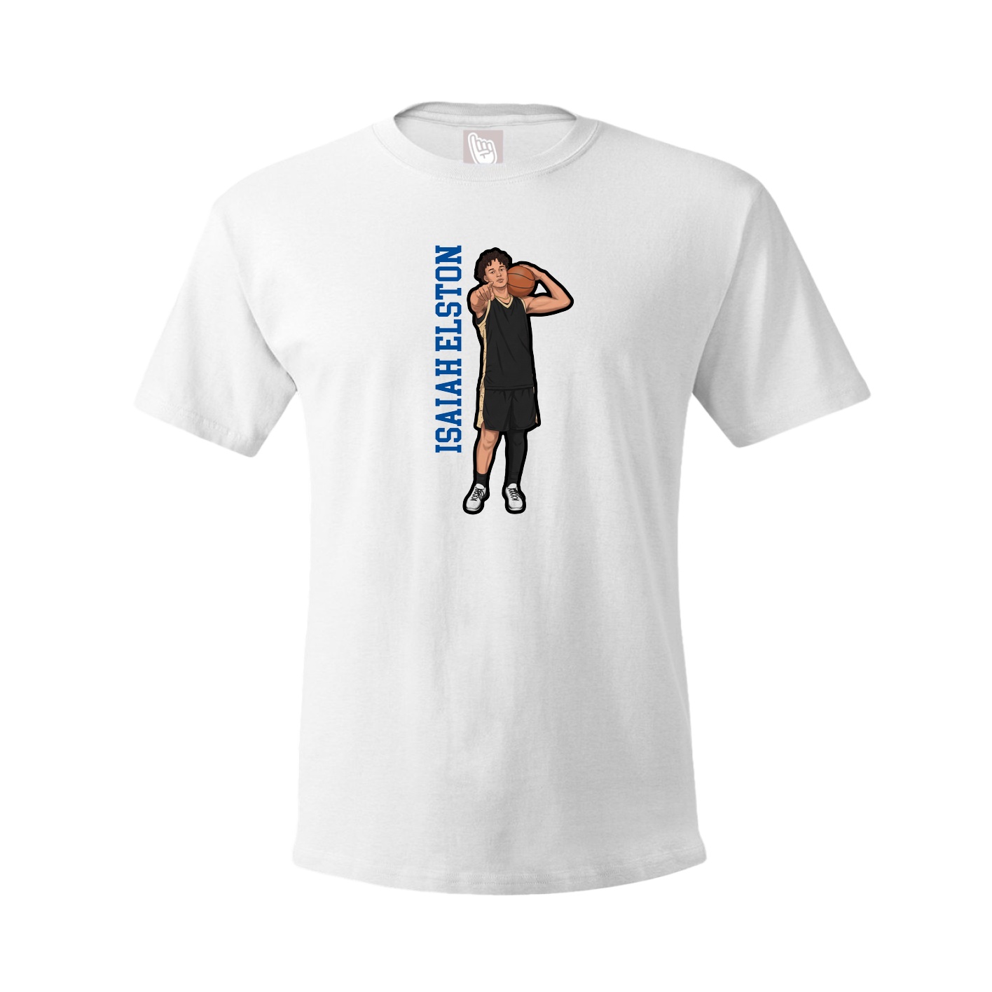 Youth Tee — Name Vertical in White