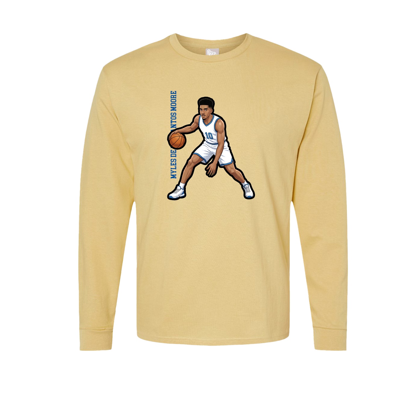 Long Sleeve Tee — Name Vertical in Vegas Gold