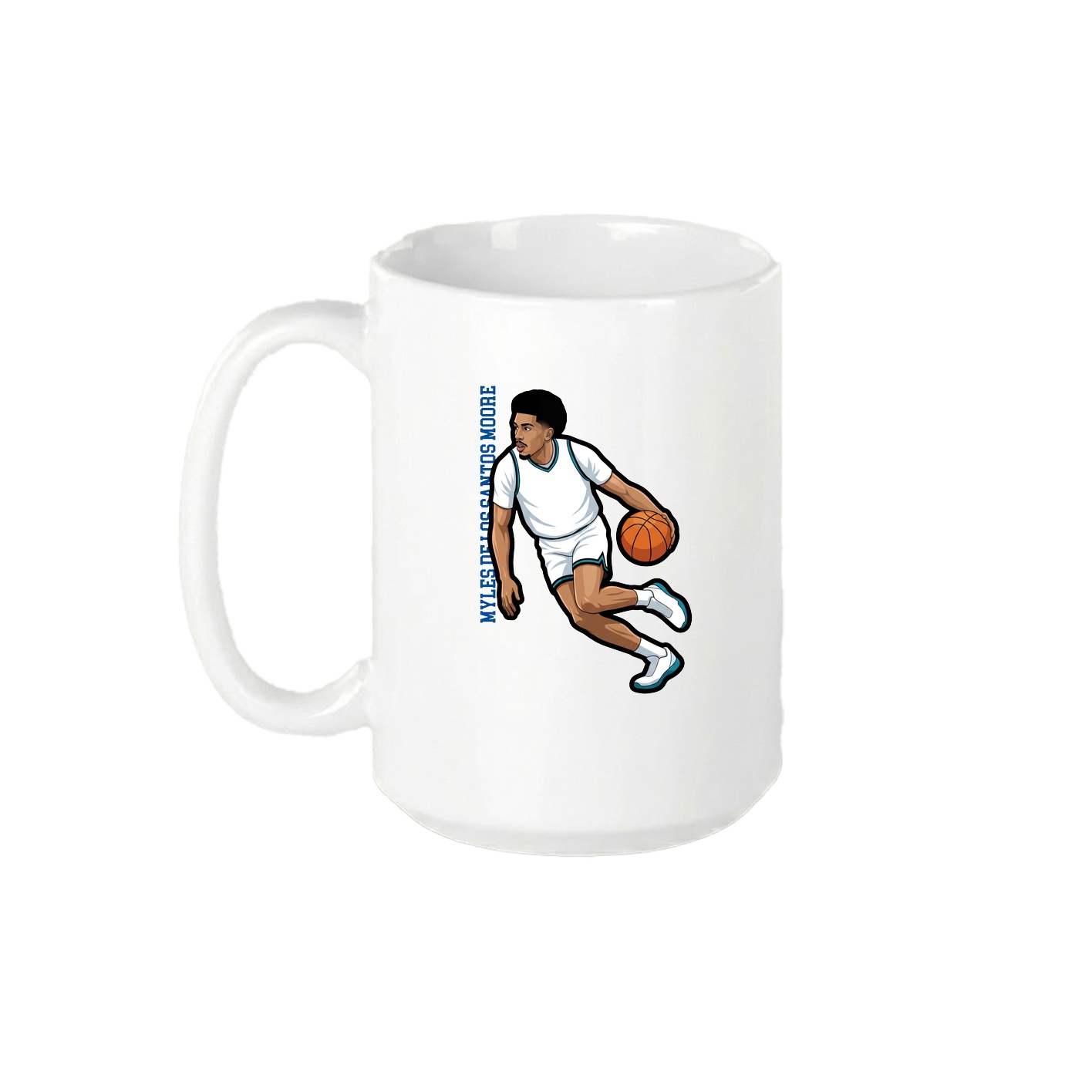 15oz Coffee Mug — Name Vertical in White
