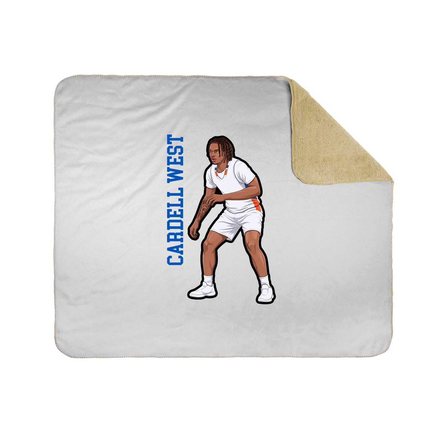 Throw Blanket — Name Vertical in White