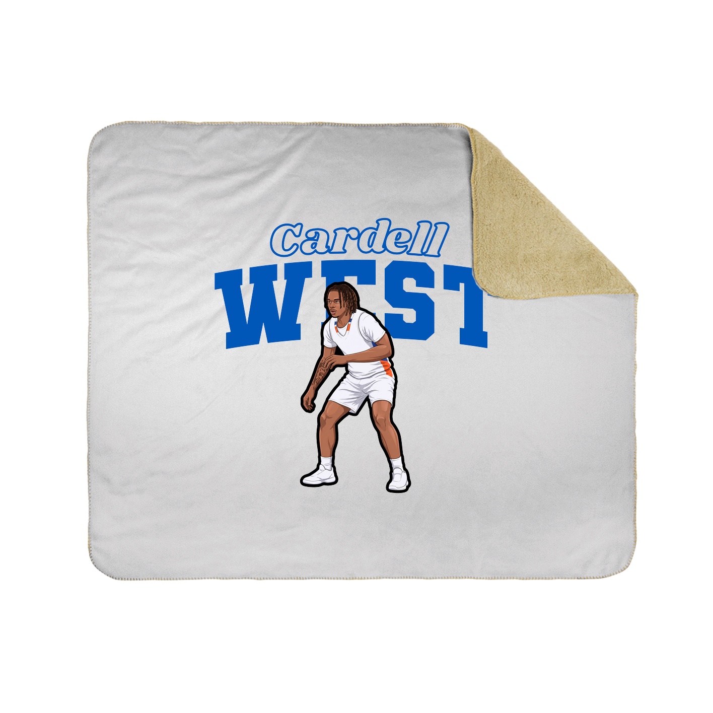 Throw Blanket — Name Arch in White