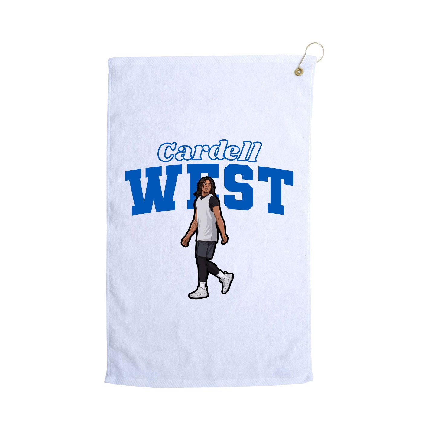 Golf Towel — Name Arch in White
