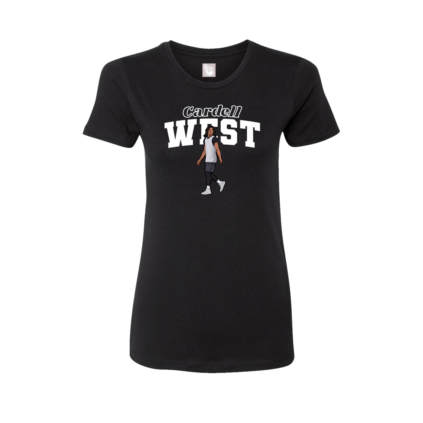 Fitted Women's Tee — Name Arch in Black