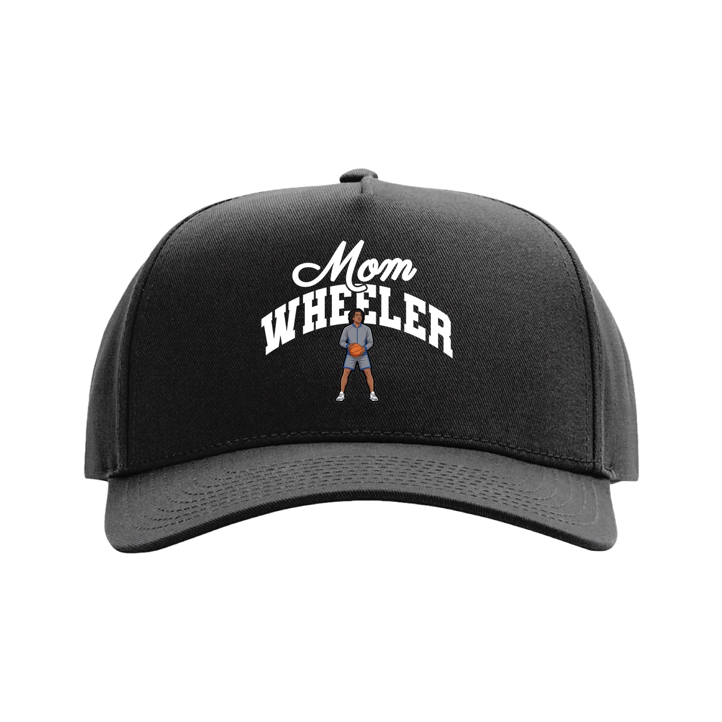 Full Fabric Five-Panel Champ Cap — Mothers Day Arch in Black